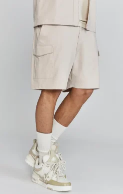 Beige Cargo Shorts