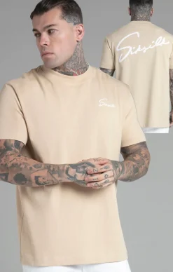 Beige Script T-Shirt