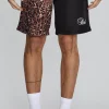 Black Animal Print Shorts