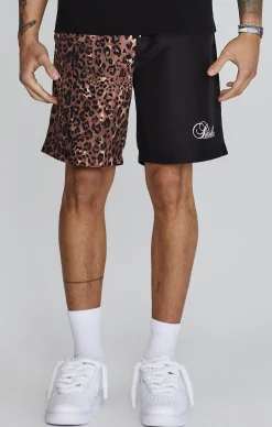Black Animal Print Shorts