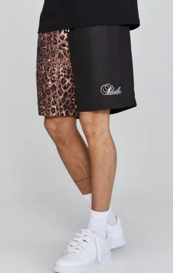 Black Animal Print Shorts