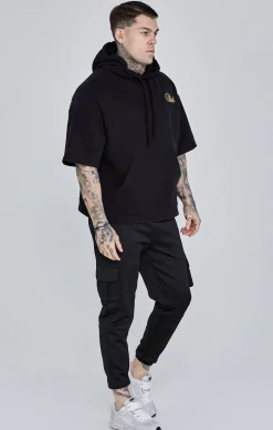Black Cut Off Hoodie