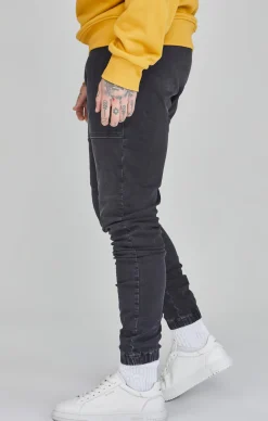 Black Denim Joggers