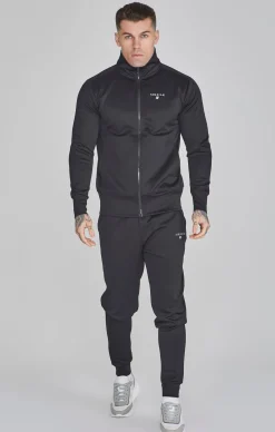 Black Essentials Poly Track Top