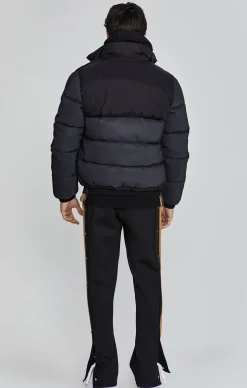 Black Reflective Puffer Jacket