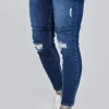 Blue Distressed Skinny Jeans