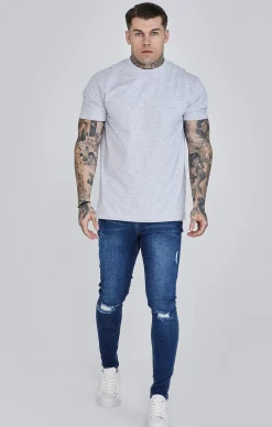 Blue Distressed Skinny Jeans