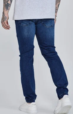 Blue Distressed Slim Fit Jeans
