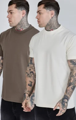Ecru Brown Pack of 2 T-Shirts