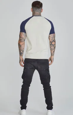 Ecru Navy Raglan T-Shirt