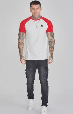 Ecru Red Raglan T-Shirt