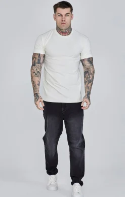 Ecru Roll Sleeve T-Shirt