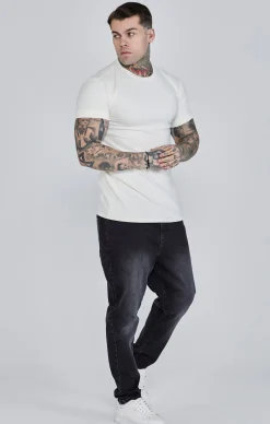 Ecru Roll Sleeve T-Shirt