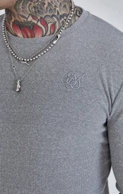 Grey Marl Long Sleeve T-Shirt