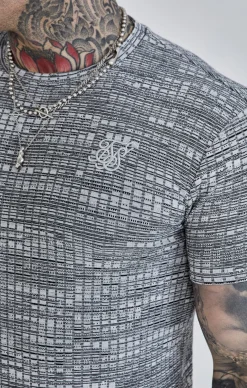 Grey Rib Knit T-Shirt