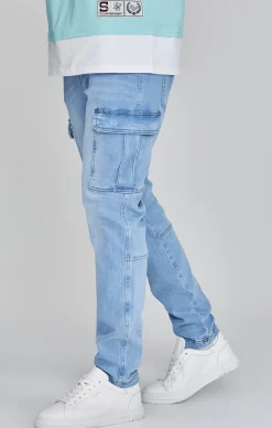 Mid Blue Cargo Jeans