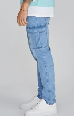 Mid Blue Cargo Jeans