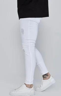 White Distressed Skinny Jeans