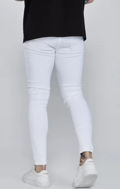 White Distressed Skinny Jeans